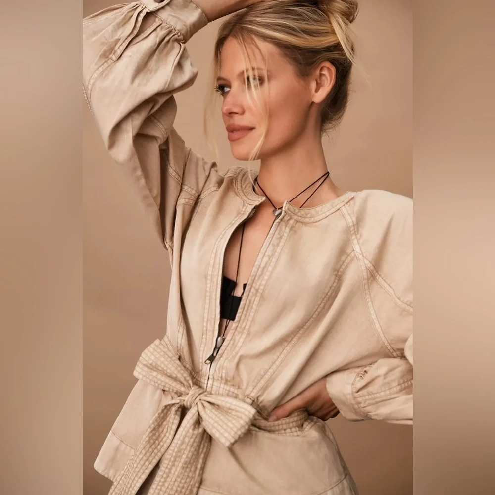 🆕 Anthropologie Belted Utility Jacket Moss Green